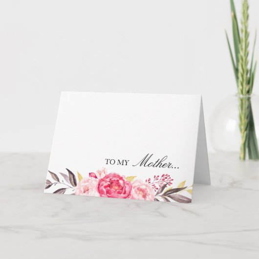 To My Mother, Thank You, Wedding Party Dankeskarte (Vorderseite)