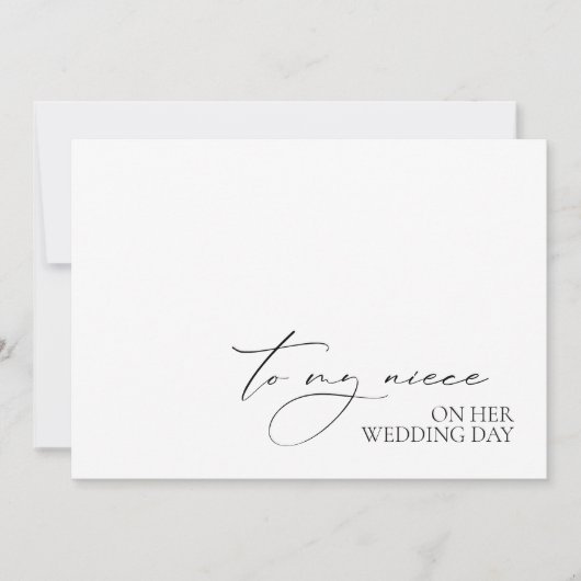 "To My Niece On Her Wedding Day" Message Card (Vorderseite)