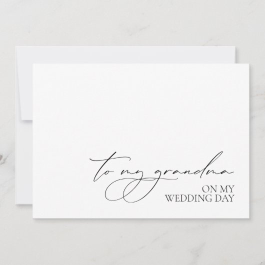 "To my Oma on my Wedday" Card (Vorderseite)