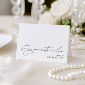 "To My Parents-in-law On My Wedding Day" Card Dankeskarte