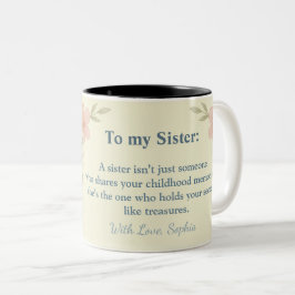 To My Sister – Custom Photo Coffee Mug Zweifarbige Tasse