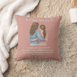 To My Sister – Custom Photo & Message Pillow Kissen