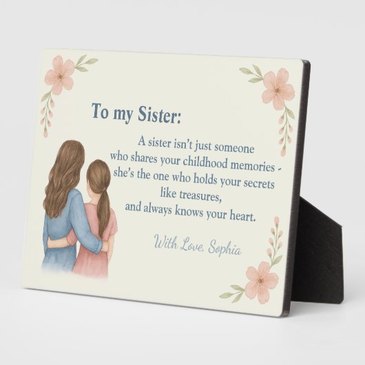 To My Sister – Custom Photo Plaque Gift Fotoplatte (Seite)
