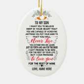 To My Son From Dad or Mom with Custom Name Keramik Ornament (Hinten)
