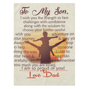 To my son   Lovely Letter To Him   Tischdecke