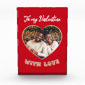 To My Valentine Red Heart Custom Fotoblock (Vorderseite)