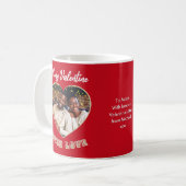 To My Valentine With Love Custom Heart Photo Red Kaffeetasse (Vorderseite Links)