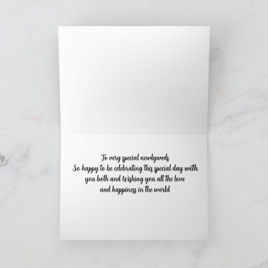 TO **SEHR SPEZIELLE NEWYWEDS**-KARTE KARTE (Innenseite)