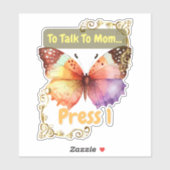 To Talk To Mom, Press 1 Aufkleber (Blatt)