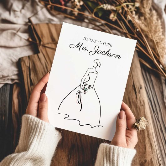 To the Future Mrs Wedding Dress Greeting Card Karte