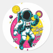 To The Moon and Back Astronaut Sticker – Retro Spa (Vorderseite)