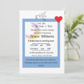 To the Moon and Back Baby Boy Shower Invitation | Einladung (Stehend Vorderseite)