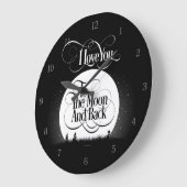 To The Moon And Back Große Wanduhr (Winkel)