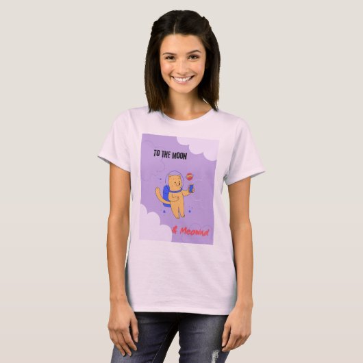 To the moon & Meownd T-Shirt (Vorne ganz)
