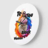 To You Black Woman Große Wanduhr (Winkel)