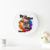 To You Black Woman Große Wanduhr (Zuhause)