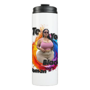 To You Black Woman Thermosbecher