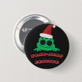 Toad-ally Festive Christmas Frog _ Cute Holiday De Button (Vorne & Hinten)