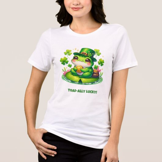Toad-ally Lucky - Niedlicher St. Patrick’s Day Fro Tri-Blend Shirt (Vorderseite)