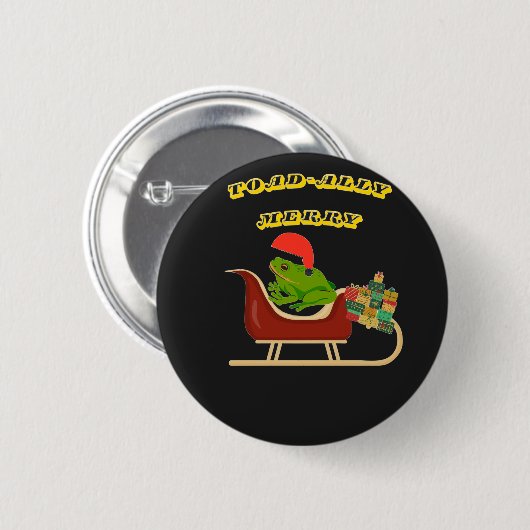 Toad-ally Merry Frog Christmas Tee Button (Vorne & Hinten)