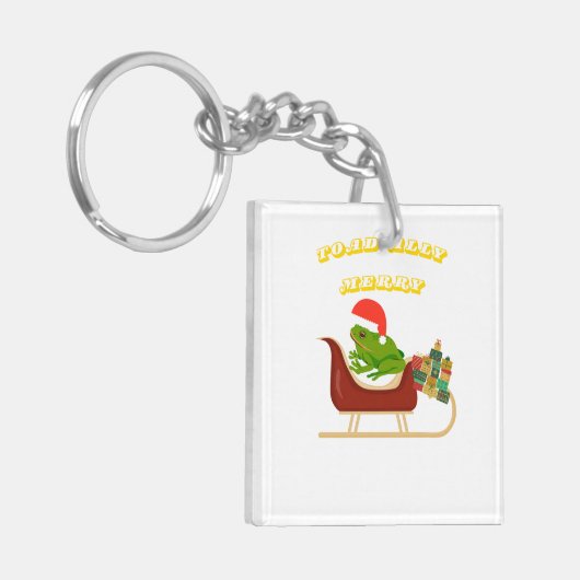 Toad-ally Merry Frog Christmas Tee Schlüsselanhänger (Vorderseite links)