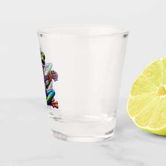 Toad and Guitar Funny Cartoon Schnapsglas (Rechts)