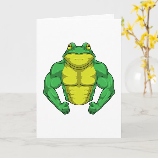 Toad as Bodybuilder with big Muscles Karte (Gelbe Blume)