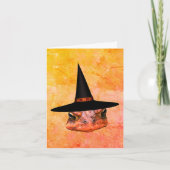 Toad Face Hexenhut Halloween Note Card Karte (Vorderseite)
