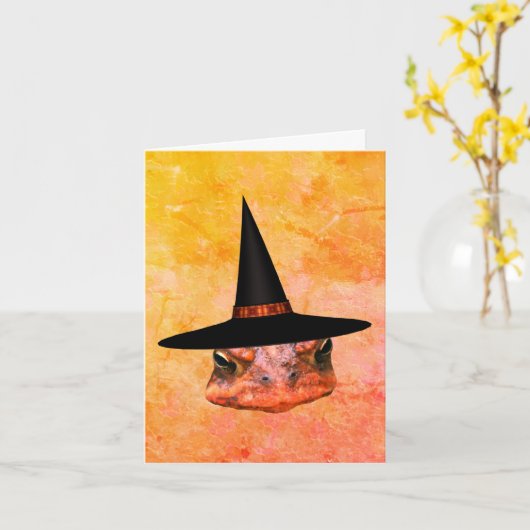 Toad Face Hexenhut Halloween Note Card Karte (Gelbe Blume)