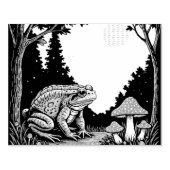 Toad Foraging Toadstools In A Moonlit Woodland  Gummistempel (Prägung)
