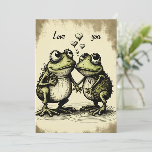 Toad-Liebe Feiertagskarte (Stehend Vorderseite)