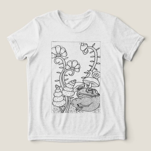 Toad mit fantasievollen Blume Tri-Blend Shirt (Design Vorderseite)
