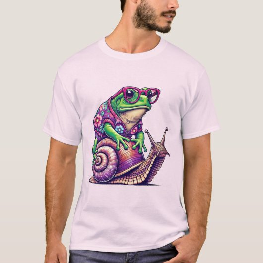 Toad Riding Snail T - Shirt Design (Vorderseite)