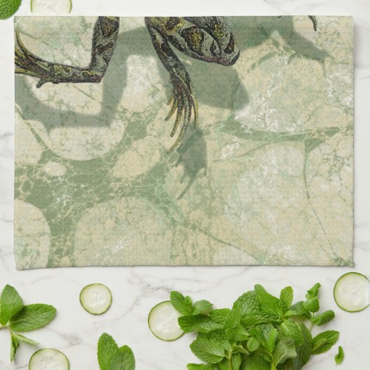 Toad Swinning im Wasser Geschirrtuch (Gefaltet)