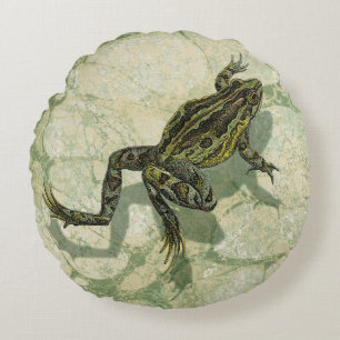 Toad Swinning im Wasser Rundes Kissen