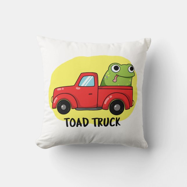 Toad Truck Funny Tow Truck Puff Kissen (Vorderseite)
