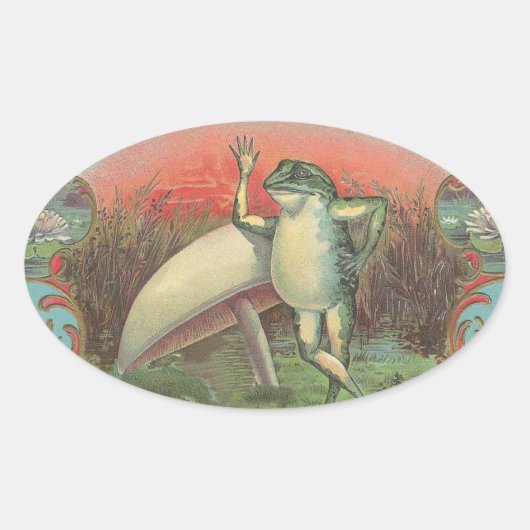 Toad und Mushroom Ovaler Aufkleber (Vorderseite)