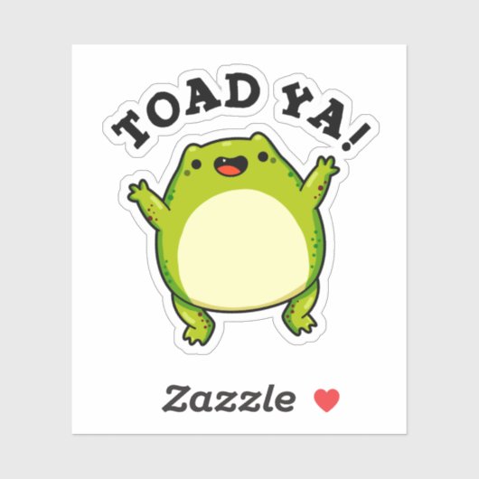 Toad Ya Funny Frog Pun Aufkleber (Blatt)