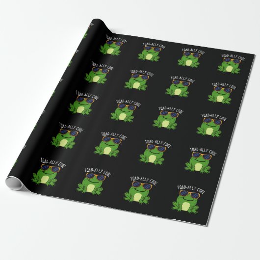 Toadad Coole Funny Toad Pun Dark BG Geschenkpapier (Ungerollt)