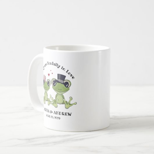 ©Toadal in Liebe Frog Couple Rustic Wedding Kaffeetasse (Vorderseite Links)