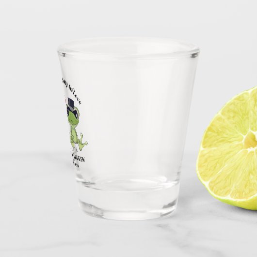 ©Toadal in Liebe Frog Couple Rustic Wedding Schnapsglas (Rechts)