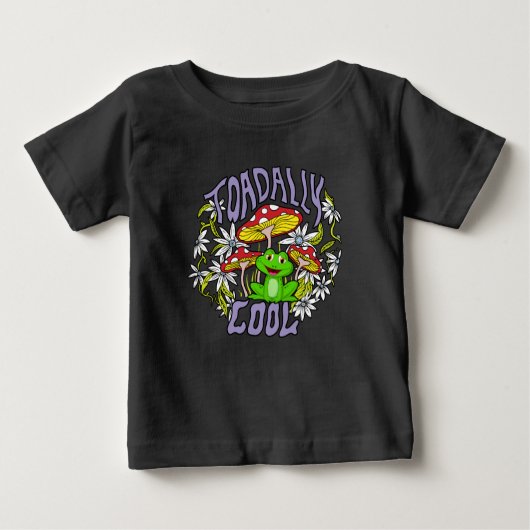 ToadalCoole Blüten- und Froschtypografie Baby T-shirt (Vorderseite)