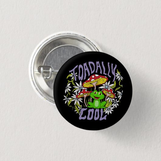 ToadalCoole Blüten- und Froschtypografie Button (Vorne & Hinten)
