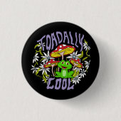 ToadalCoole Blüten- und Froschtypografie Button (Vorderseite)