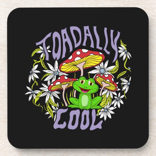 ToadalCoole Blüten- und Froschtypografie Getränkeuntersetzer (Vorderseite)