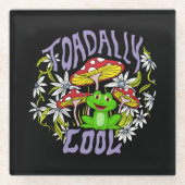 ToadalCoole Blüten- und Froschtypografie Glasuntersetzer (Vorderseite)