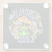 ToadalCoole Blüten- und Froschtypografie Glasuntersetzer (Rückseite)