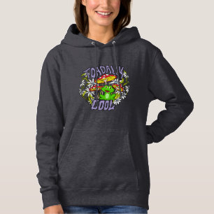 ToadalCoole Blüten- und Froschtypografie Hoodie