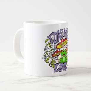 ToadalCoole Blüten- und Froschtypografie Jumbo-Tasse