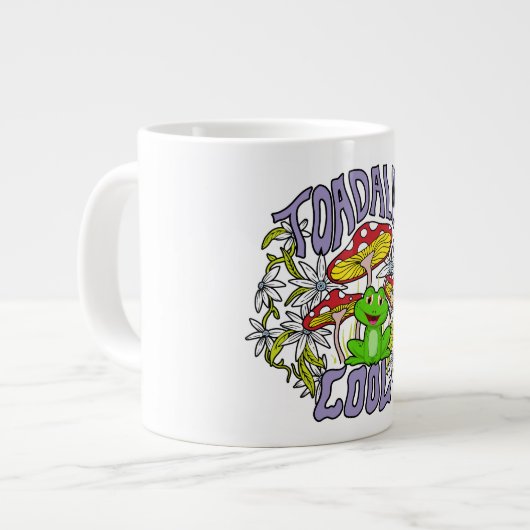 ToadalCoole Blüten- und Froschtypografie Jumbo-Tasse (Vorderseite Links)